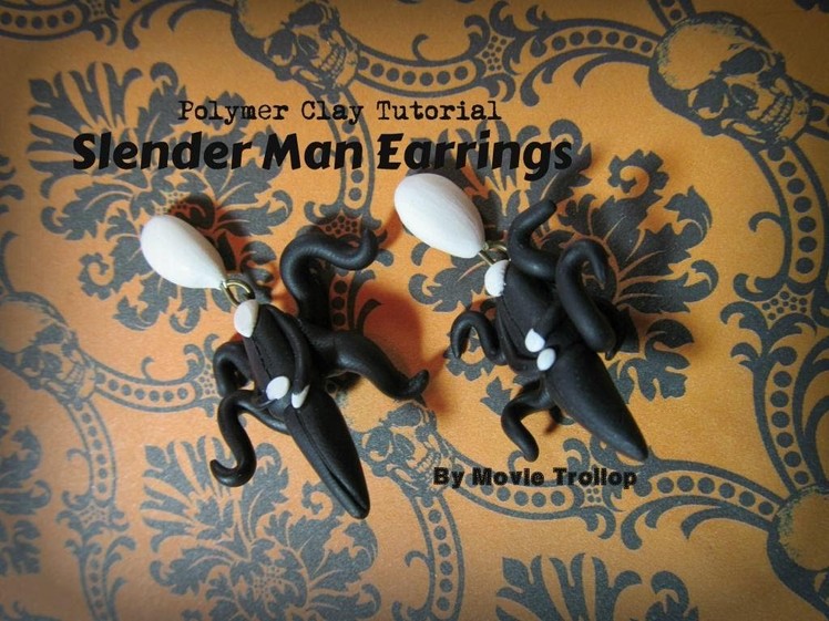 Slender Man Earrings Polymer Clay Tutorial
