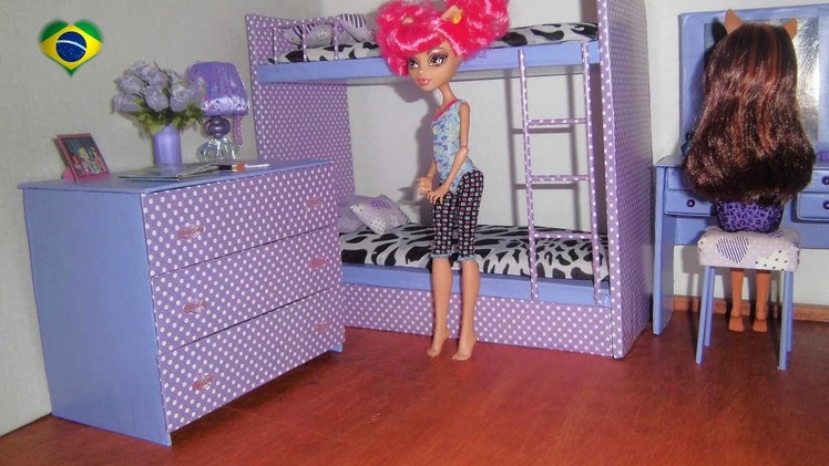 Como fazer cômoda de quarto para boneca Monster High, Barbie, Pullip e etc