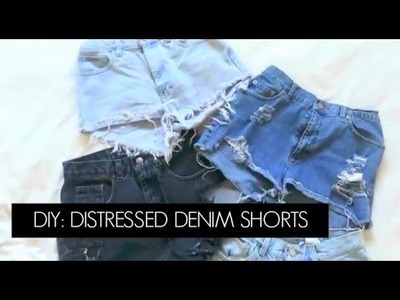 DIY: Thrifted Jeans Into Distressed High Waisted Shorts | Diana Quach