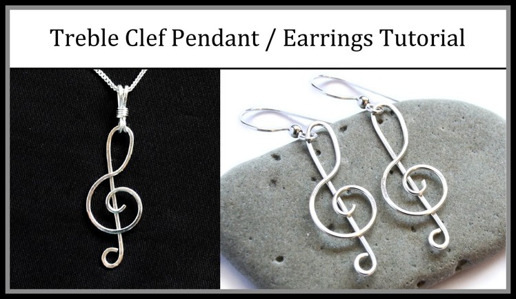 Easy Jewelry Tutorial : Wire Wrapped Treble Clef Pendant or Earrings