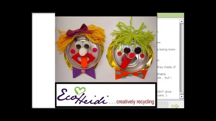 EcoHeidi LIVE TV - Recycling Creatively - Tin Can Gifters, Water Bottle Jewelry and more!