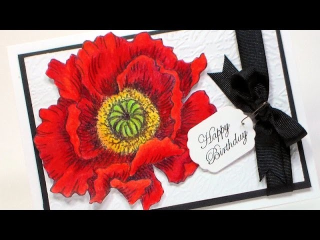 Elegant Poppy Happy Birthday Card