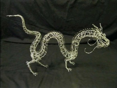 Large Chinese Dragon Wire Sculpture