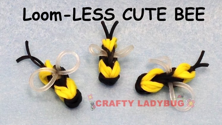 NEW Rainbow Loom-LESS CUTE BEE EASY Charm Tutorials by Crafty Ladybug.How to DIY