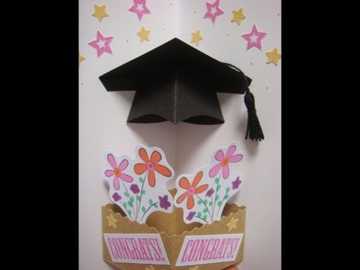 Pop up graduation hat card