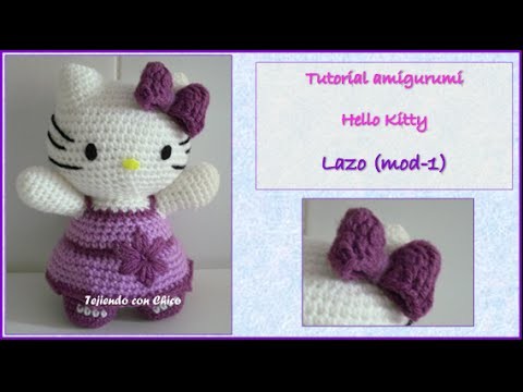 Tutorial amigurumi Hello Kitty - Lazo (mod-1) (English subtitles)