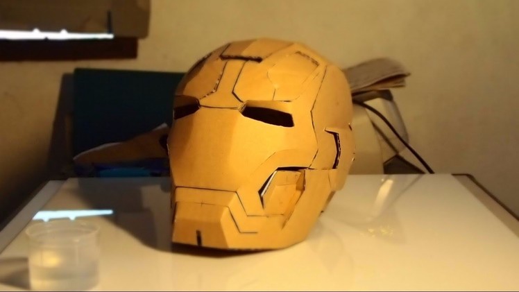 #30: Iron Man Mark 42 Helmet DIY 4.8 - Gluing supports & the rest (cardboard)