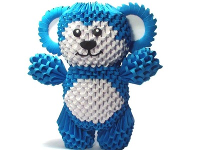 3D origami Bababloo (Blue bear) tutorial