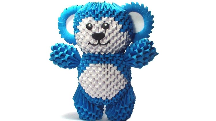 3D origami Bababloo (Blue bear) tutorial