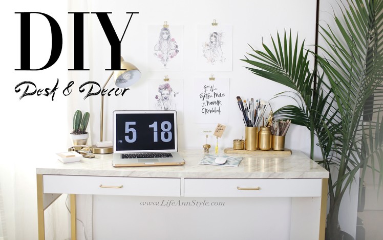 5 EASY DIY Desk Decor & Organization IKEA Hacks | ANNEORSHINE