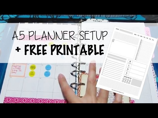 A5 Daytimer.Filofax Planner Setup + Free Printable