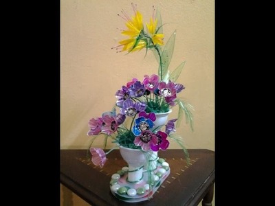 Best Out Of Waste Plastic Egg tray transformed to Colourful Flowers Showpiece