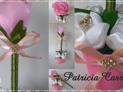 Caneta com ponteira de rosa no vasinho DIY \ Pen with pink tip in the little vase