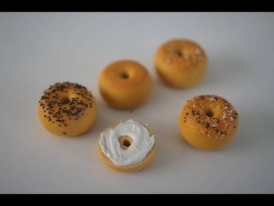 Charm Size Bagel Tutorial, Polymer Clay Miniature Food Tutorial
