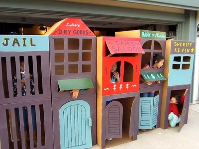 Cool Homemade Kid-Sized Kids Cardboard Town