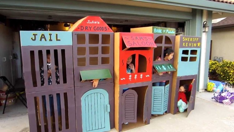 Cool Homemade Kid-Sized Kids Cardboard Town