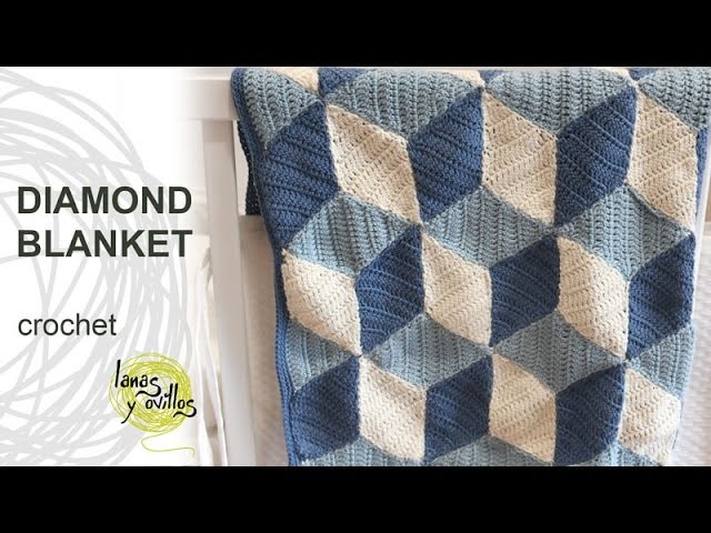 Crochet Diamond Blanket Tutorial in English