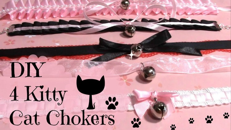 DIY Chokers | 4 Kitty Cat Chokers.Collar | Halloween DIY
