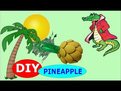 DIY Crafts: How to Make a Pineapple out of Plastic Bottles and Spoons