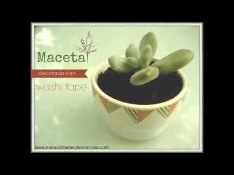 DIY Maceta decorada con washi tape. Flower pot decoration with washi tape