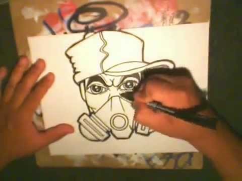 Drawing a Gas mask Character with SprayCans by CHOLOWIZ
