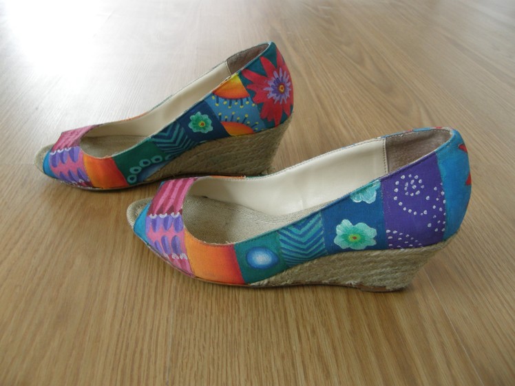 Fabric paint decorated shoes