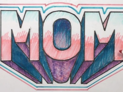 How to Draw 3D Block Letters MOM in One Point Perspective - MAT