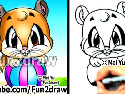 How to Draw a Cartoon Hamster by Mei Yu (Fun2draw) - Easy Drawings - Learn to Draw