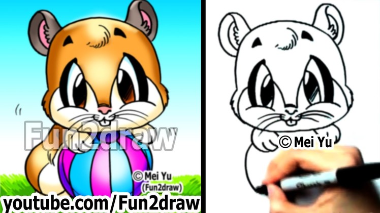 How to Draw a Cartoon Hamster by Mei Yu (Fun2draw) - Easy Drawings - Learn to Draw
