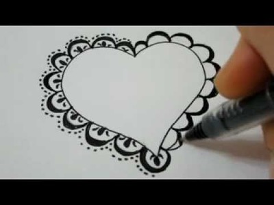 How To Draw A Lace Heart - How To Draw Fancy Lace Around a Heart