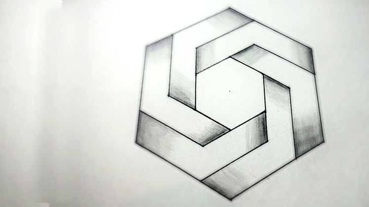 How To Draw Optical Illusions - Hexagon | DearingDraws