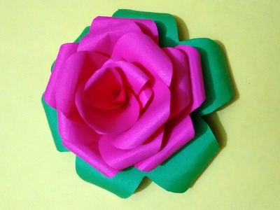 How to make Rose flower by colorful paper - paper craft for home decoration