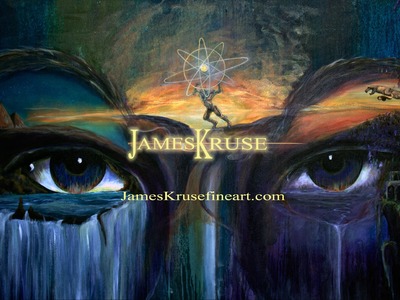 James Kruse Acrylic Drip Technique. "Origins" beginning, 36x24
