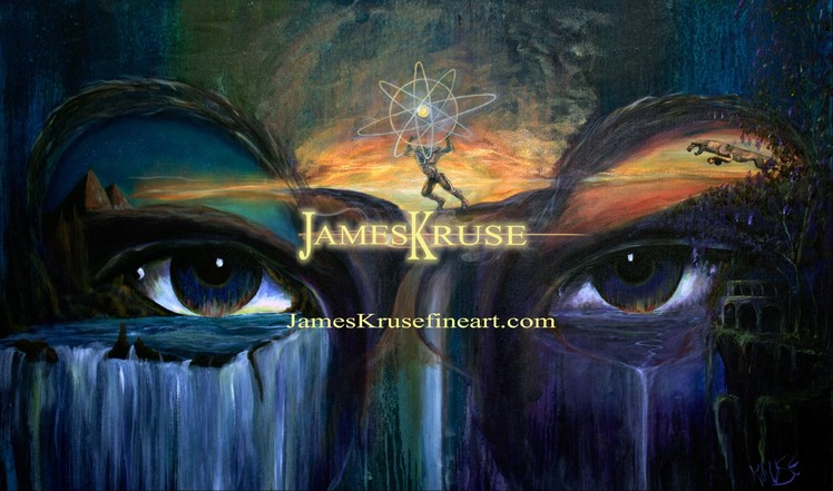 James Kruse Acrylic Drip Technique. "Origins" beginning, 36x24