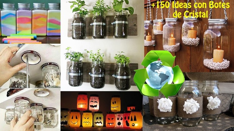 Reciclaje de Botes Cristal +150 Ideas. Ideas Recycling Glass Bottles boats
