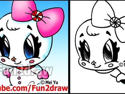 Snow Girl! How to Draw Christmas Things - Snowman - Fun2draw Cute Cartoon Tutorial