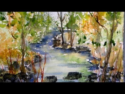 Spring stream watercolor tutorial