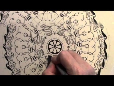 Symmetrical Mandala Line Drawing - Using Your Circular Grid Templates