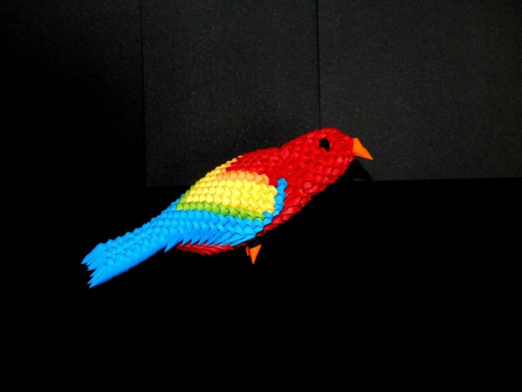 3D Origami Parrot (macaw)  tutorial (instructions) part1
