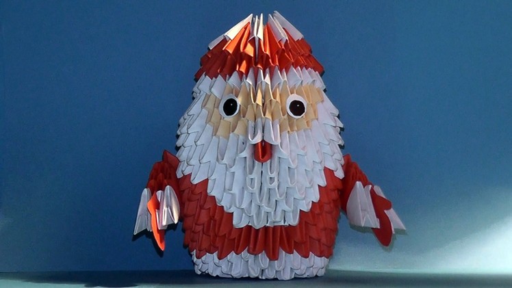 3D origami Santa Claus tutorial instruction