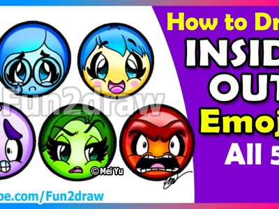 AMAZING! How to Draw Inside Out Joy Sadness Anger Fear Disgust Emojis - Fun2draw