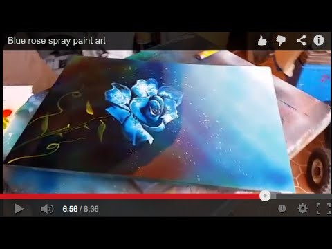 Blue rose spray paint art