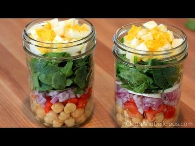 Clean Eating Spinach Salad Jars