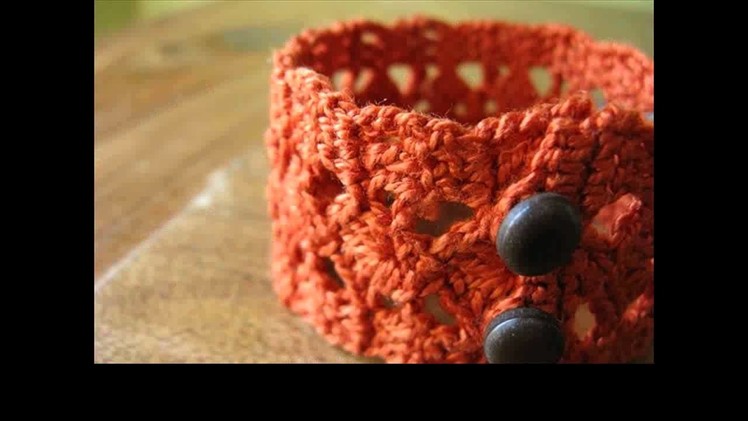 Crochet bracelet cuff