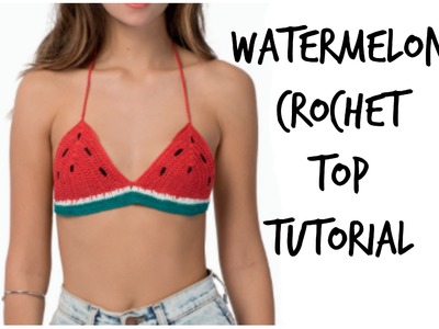 Crochet Watermelon Bikini Top