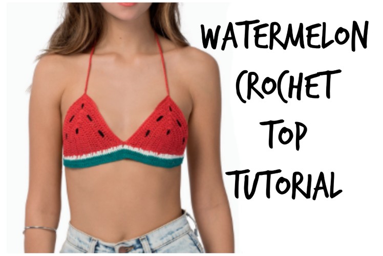 Crochet Watermelon Bikini Top