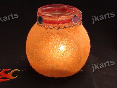 DIY Candle Holder from Glass Jar and sand JK Arts 198