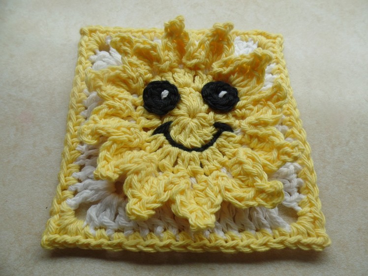 DIY #Crochet Sun Granny Square #TUTORIAL