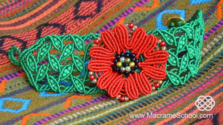 DIY Macramé Leaf Bracelet with Poppy