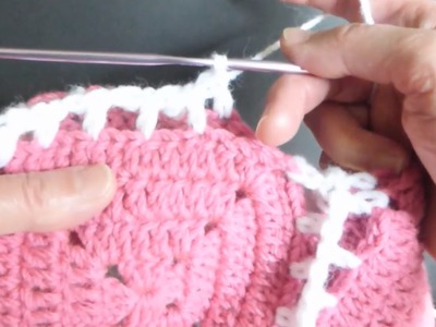 Granny Squares Double Crochet Joint 4 Left handed people
